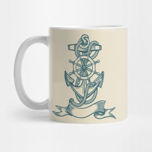 Blue Ship anchor tattoo Mug